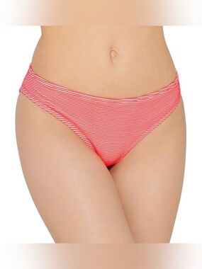 Hula Honey Orange Juniors Rib Illusion Hipster Bikini Bottom, Small